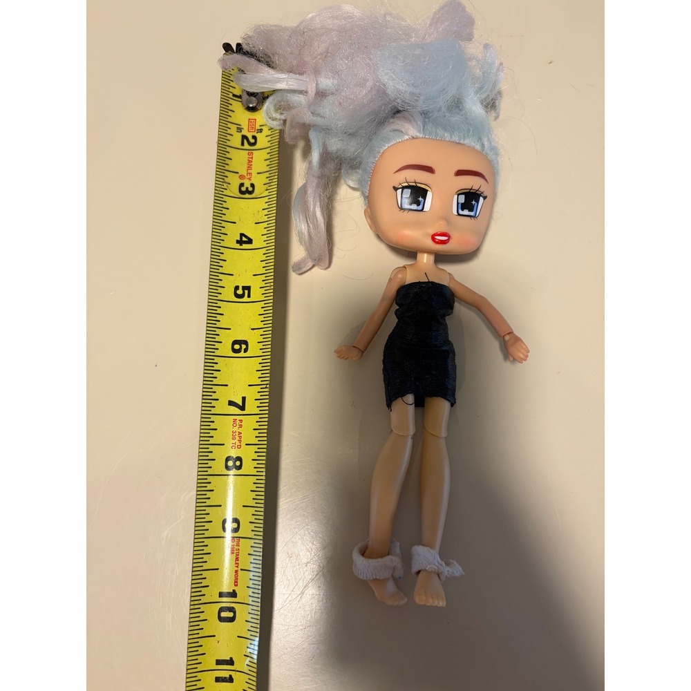 Boxy Girls Fashion Doll Blue Pink Hair Black Dress 8 Inch Articulated Toy - Picture 2 of 6